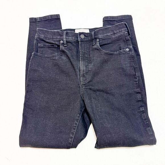 Everlane The High Rise Skinny Jean Black Denim Zip Fly Stretch Size 30 - Picture 4 of 8